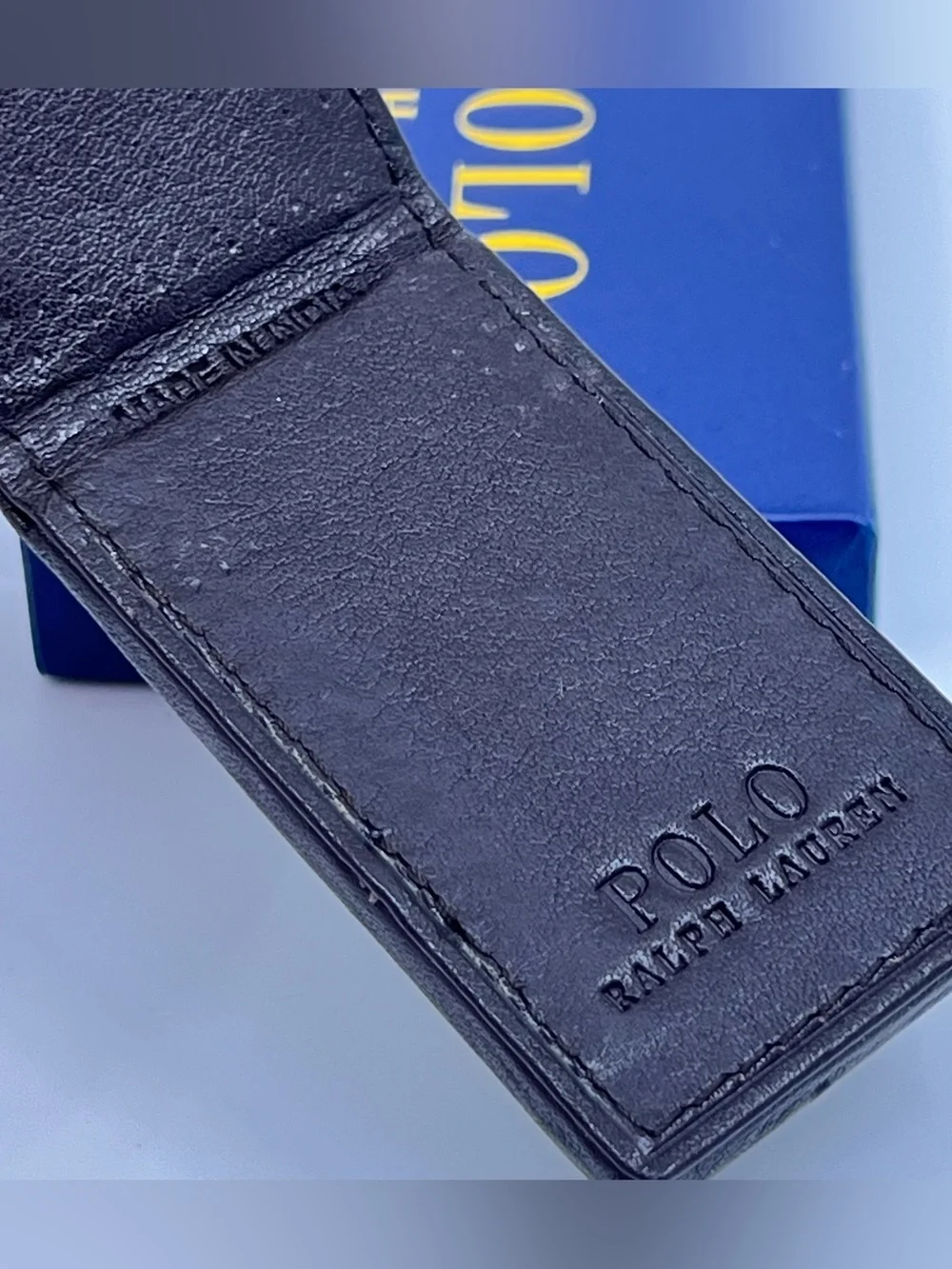 Polo Ralph Lauren Men's Pebbled Leather Money Clip | Dark Brown